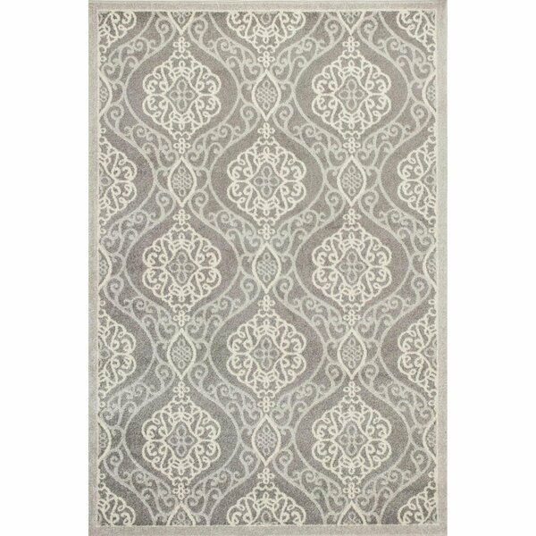 6 ft. 7 in. x 9 ft. 6 in. UV-Treated Polypropylene Silver Area Rug, Homeroots, Mfr#: 352601